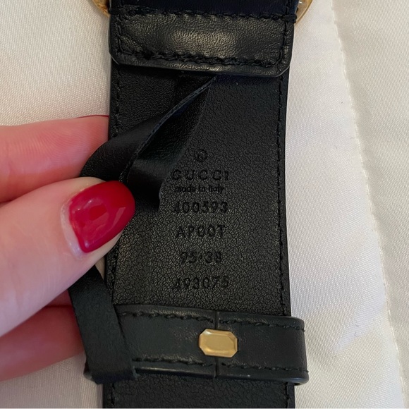 Men’s Gucci authentic wide leather black belt with double G buckle size 90 - Picture 4 of 9